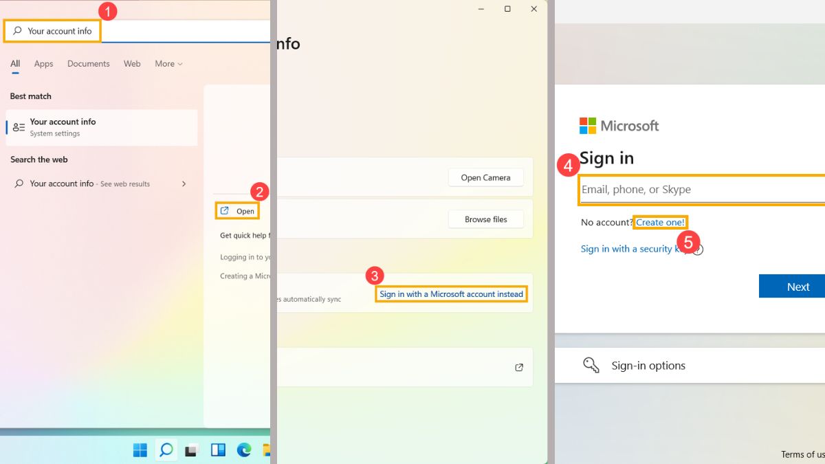 Cách cài mật khẩu máy tính Windows 11/10 bằng tài khoản Microsoft bước 1