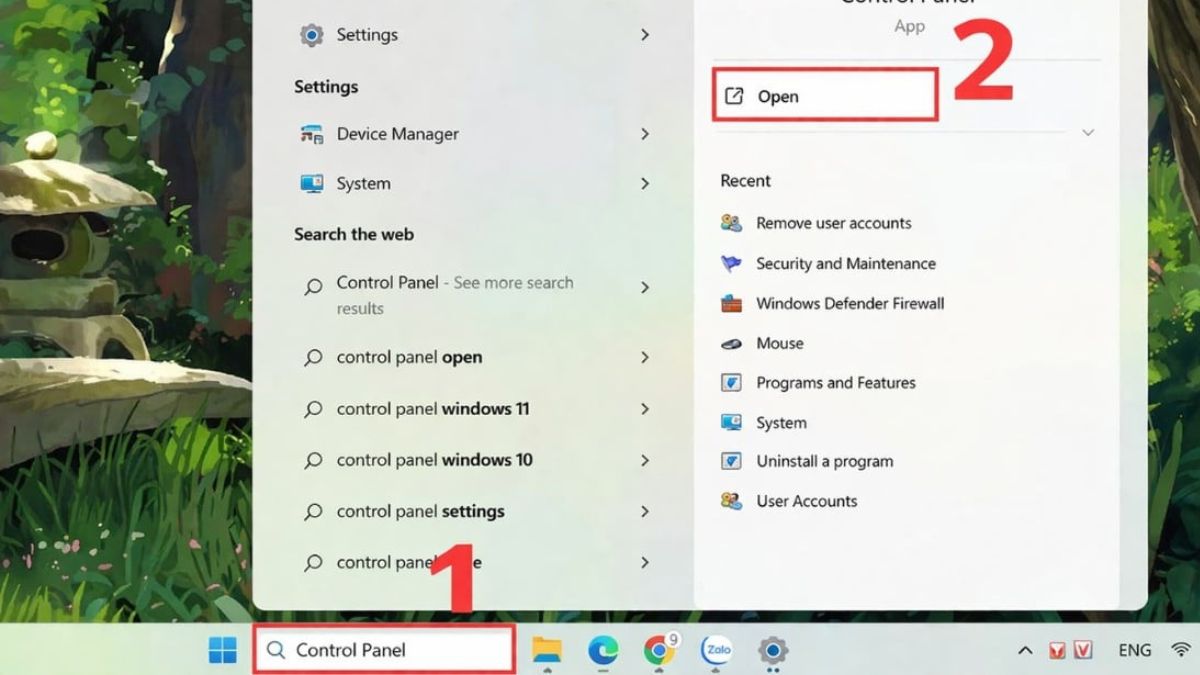 Cách đặt mật khẩu máy tính Windows 11 qua Control Panel bước 1