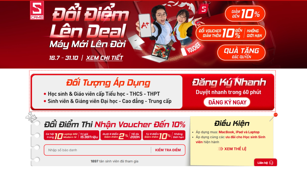 Đổi điểm thi CellphoneS