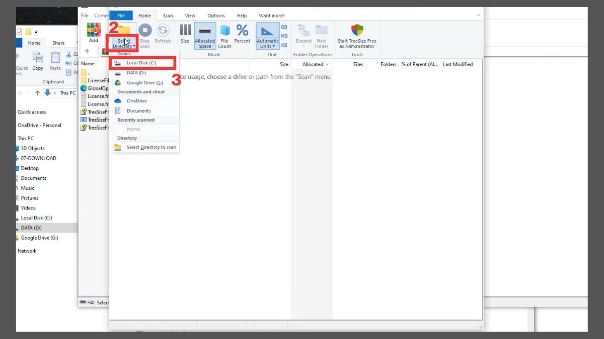 Cách dọn dẹp ổ C bị đầy:Xóa file trùng lặp bằng TreeSize Free bước 2