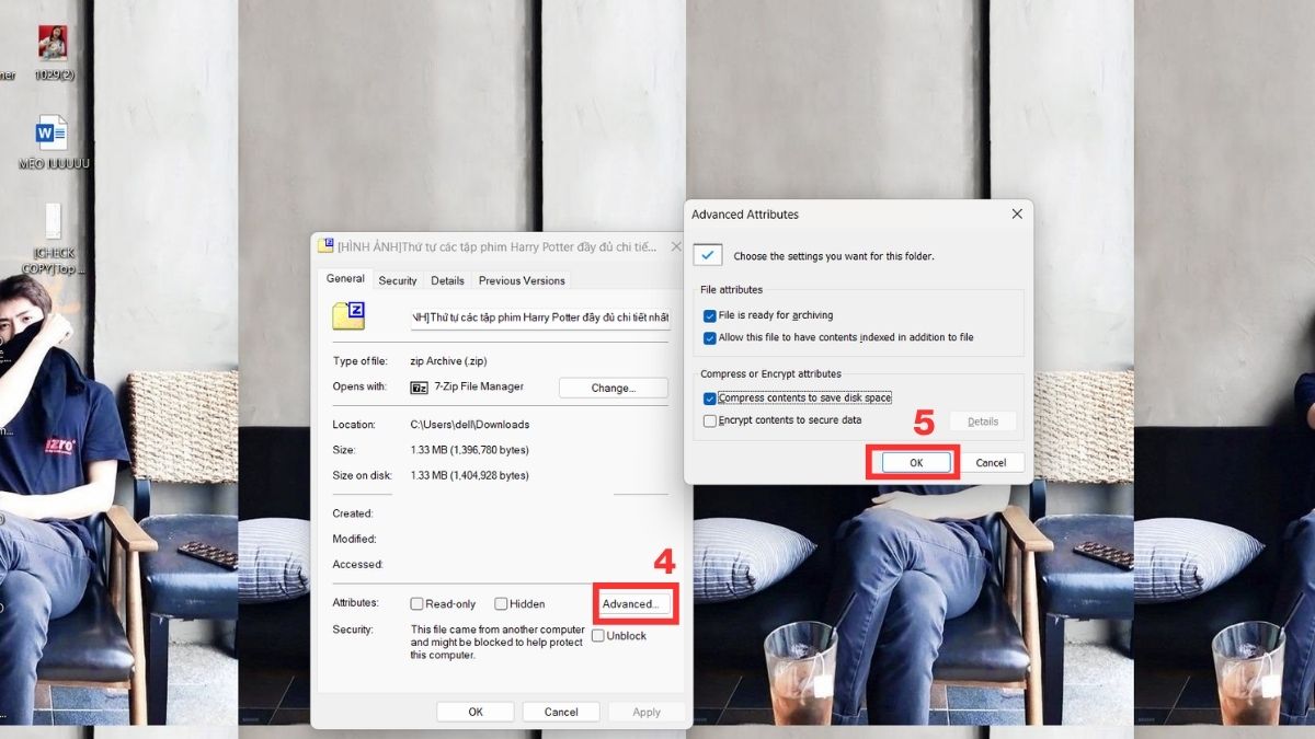 Cách dọn dẹp ổ C bị đầy: Nén file và thư mục ít dùng (NTFS Compression) bước 3