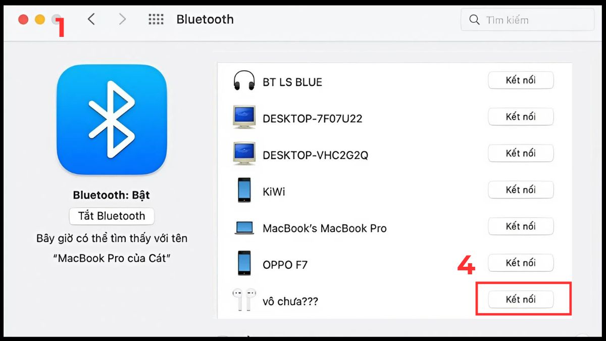 Cách kết nối tai nghe Bluetooth với Macbook bước 3