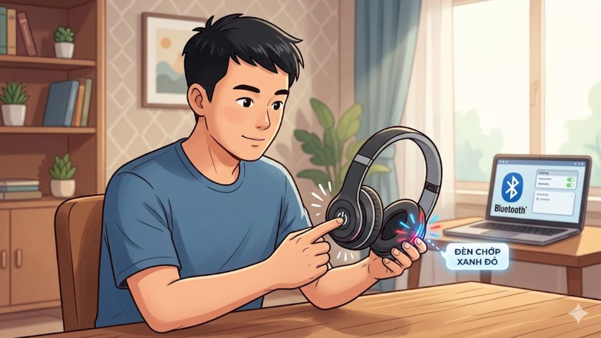 Cách đưa tai nghe vào chế độ ghép nối (pairing mode) 