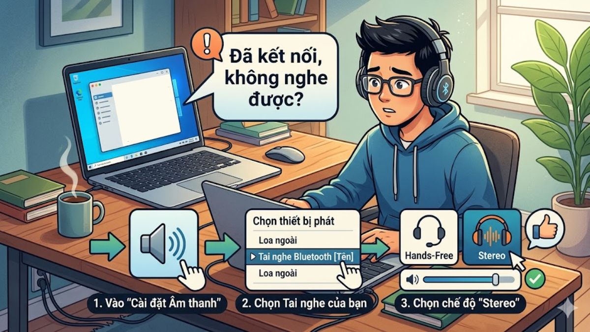 Cách khắc phục lỗi kết nối thành công nhưng không nghe được âm thanh