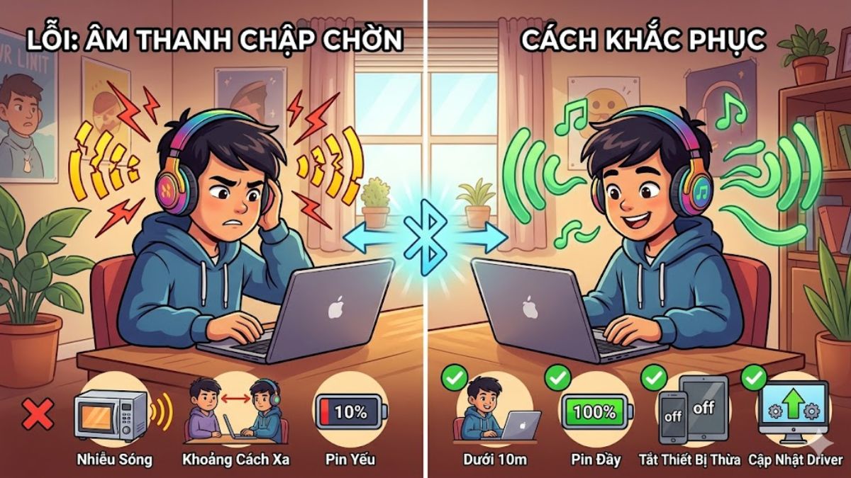 Cách khắc phục lỗi âm thanh bị ngắt quãng hoặc chập chờn
