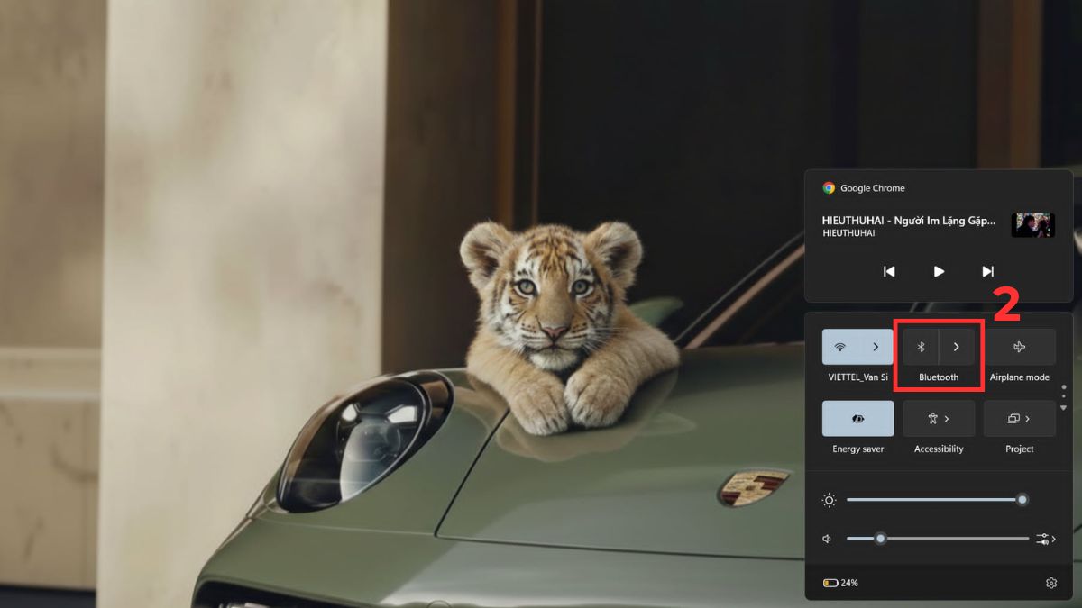 Cách kết nối tai nghe Bluetooth với máy tính Windows 11 qua Quick Settings bước 2