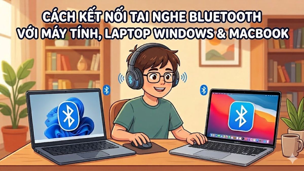 Cách kết nối tai nghe Bluetooth với máy tính Windows & Macbook