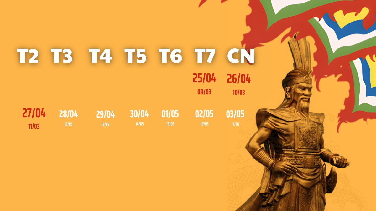 Lịch nghỉ lễ Giỗ Tổ Hùng Vương 2026 chính thức