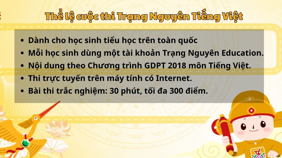 Thể lệ cuộc thi Trạng Nguyên Tiếng Việt 2026-2027