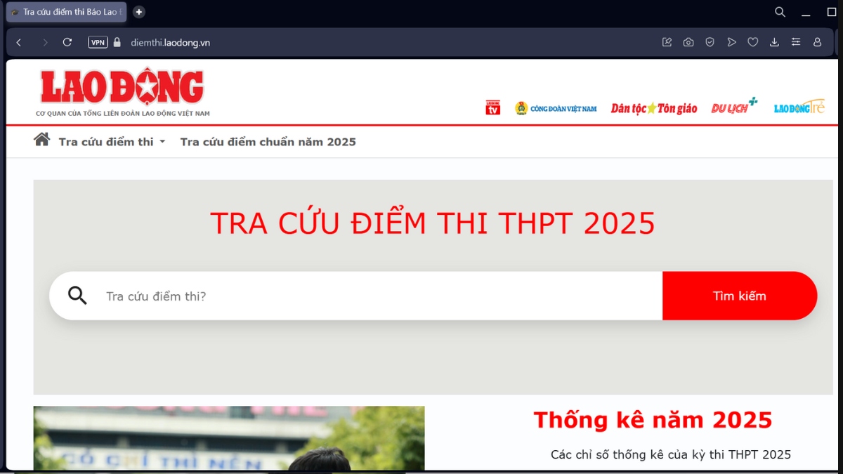 Link tra cứu điểm thi tốt nghiệp THPT 2025 từ các báo lớn