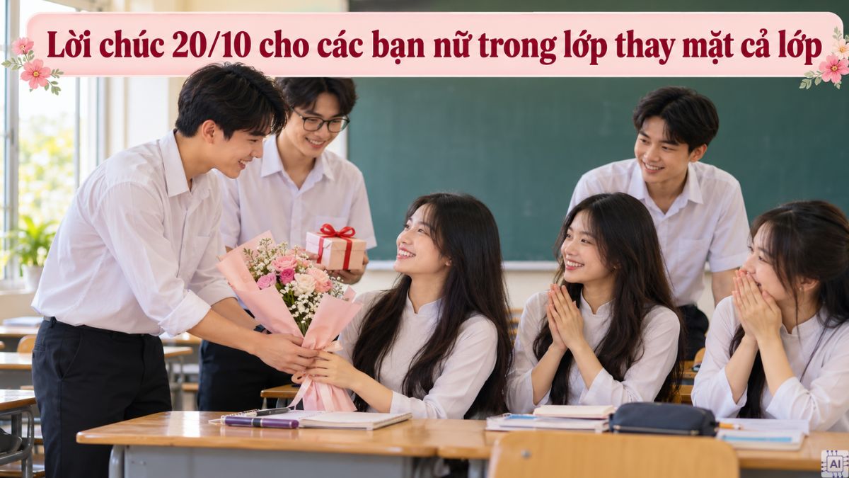 Lời chúc 20/10 cho các bạn nữ trong lớp thay mặt cả lớp