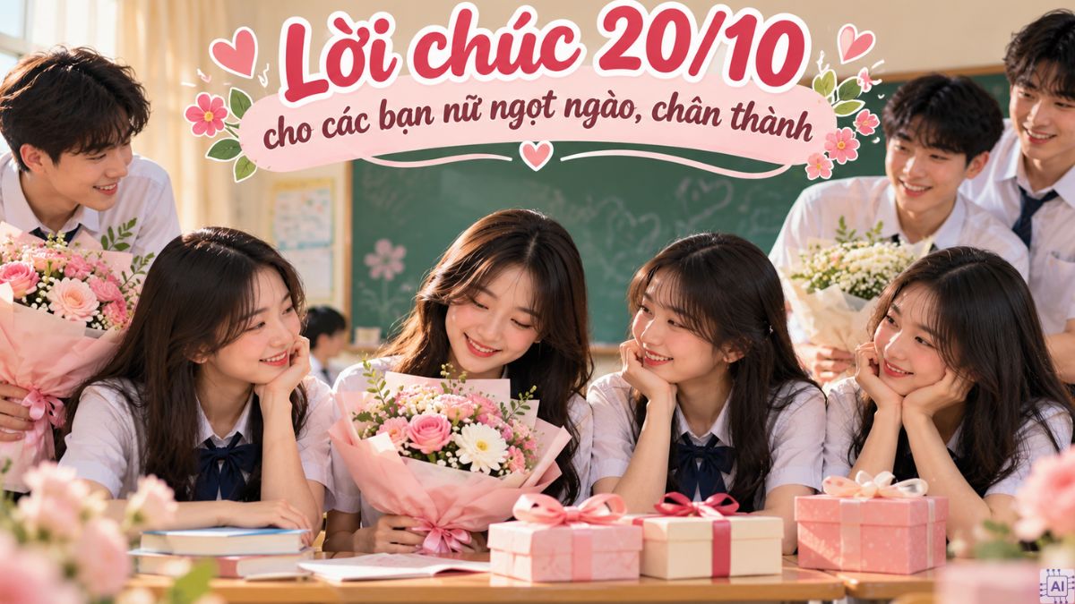 Lời chúc 20/10 cho các bạn nữ ngọt ngào, chân thành