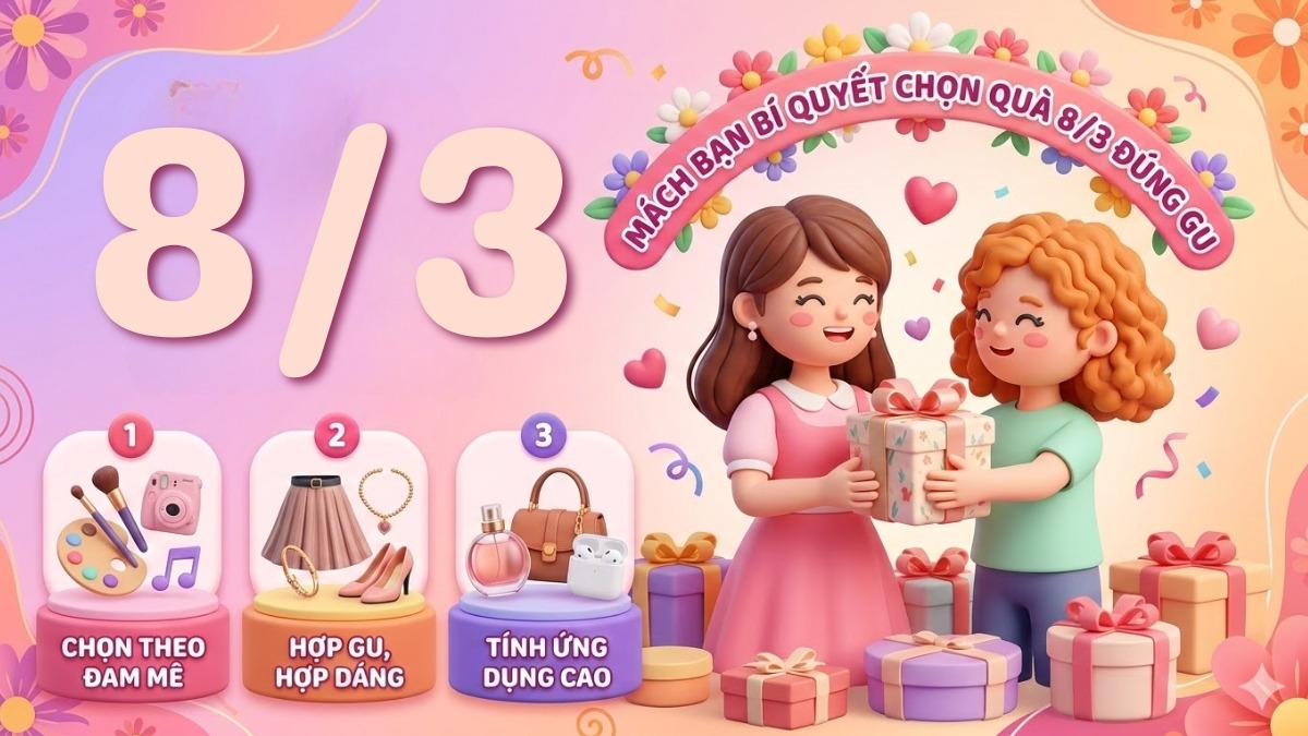 Bí quyết chọn quà 8/3 cho bạn thân, chị em gái đúng gu