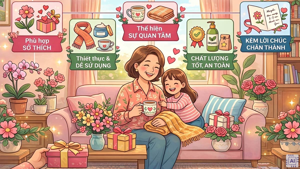 Tiêu chí chọn quà 8/3 cho mẹ chuẩn & chu đáo