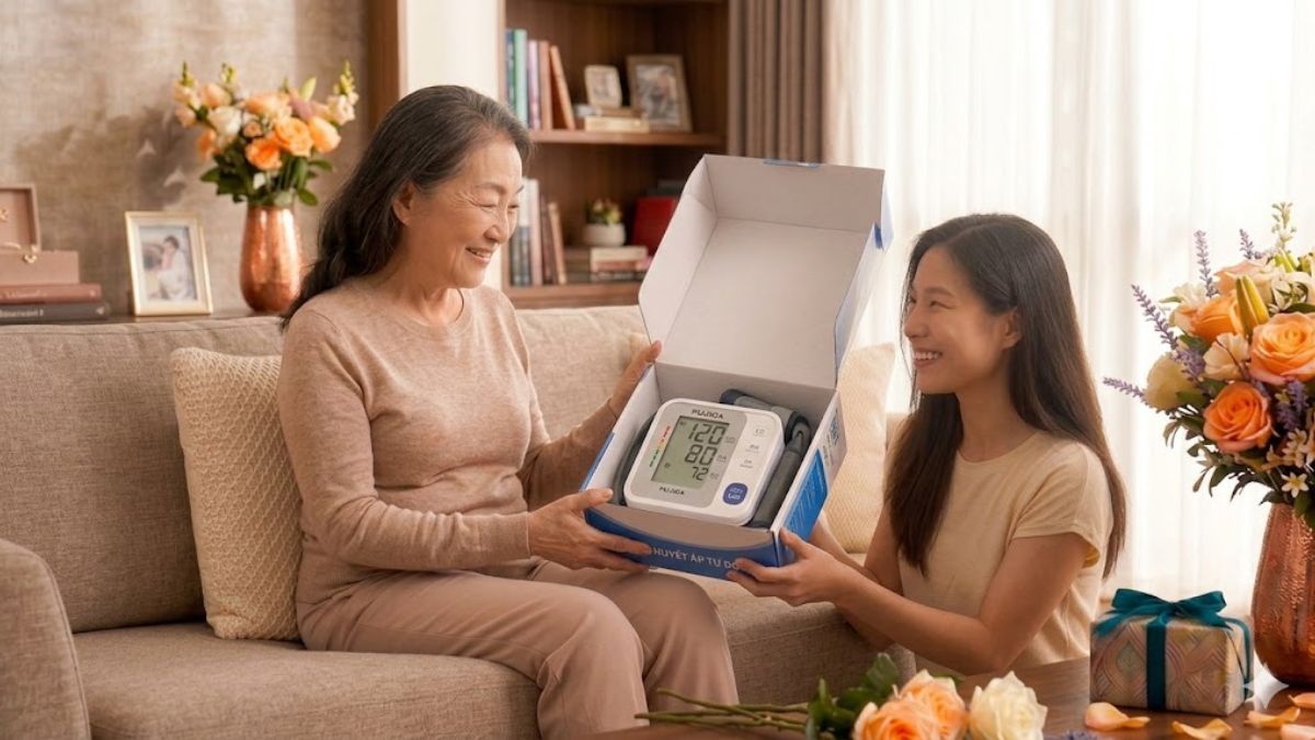 Top quà 8/3 cho mẹ ý nghĩa nhất là Máy đo huyết áp tặng mẹ dịp 8/3