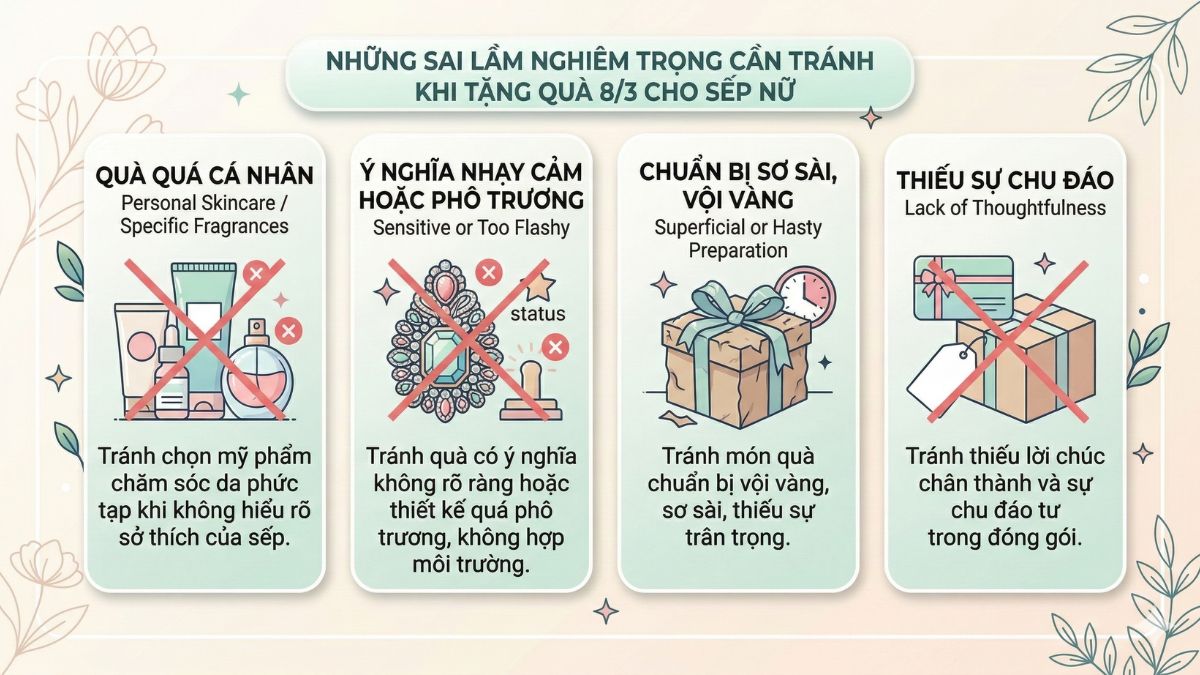 Những sai lầm nghiêm trọng cần tránh khi tặng quà 8/3 cho sếp nữ