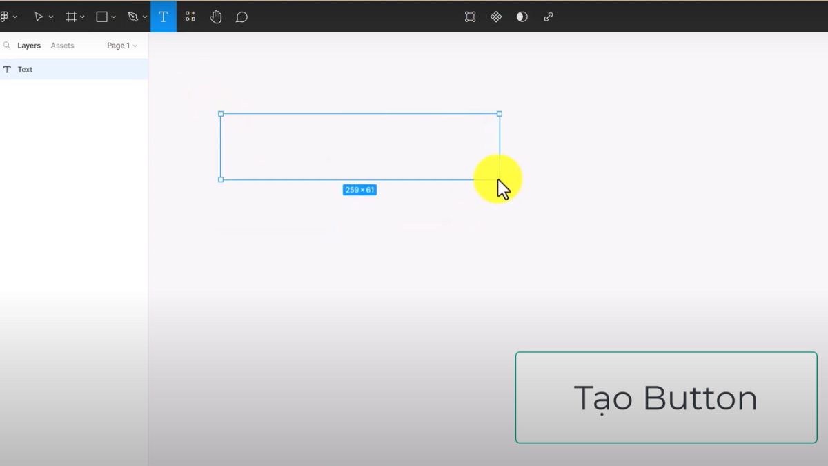 Cách tạo button trong Figma bước 1