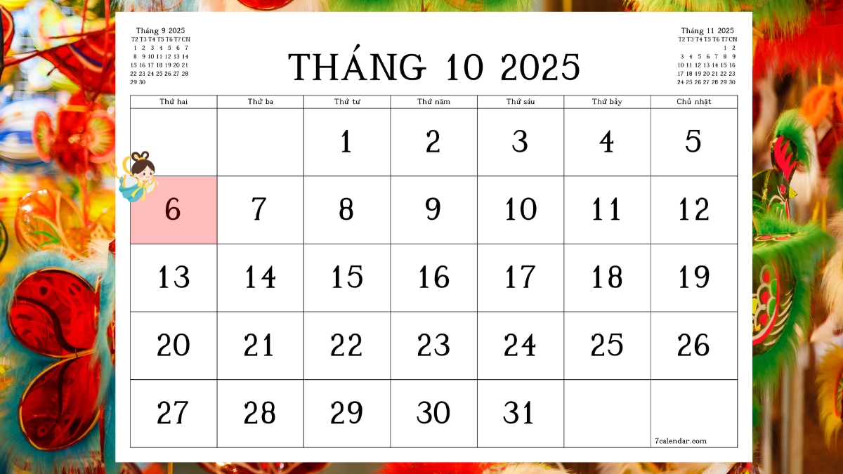 tết trung thu 2025 là ngày 6/10 dương lịch