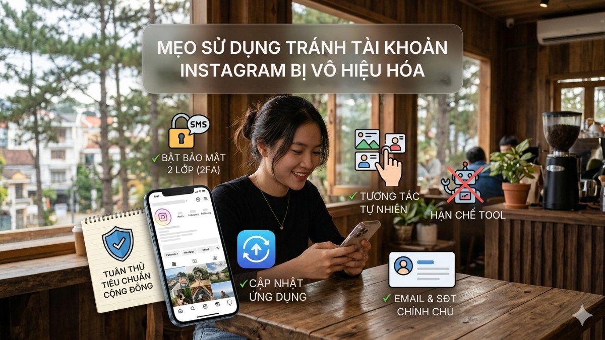 Mẹo sử dụng tránh tài khoản Instagram bị vô hiệu hóa