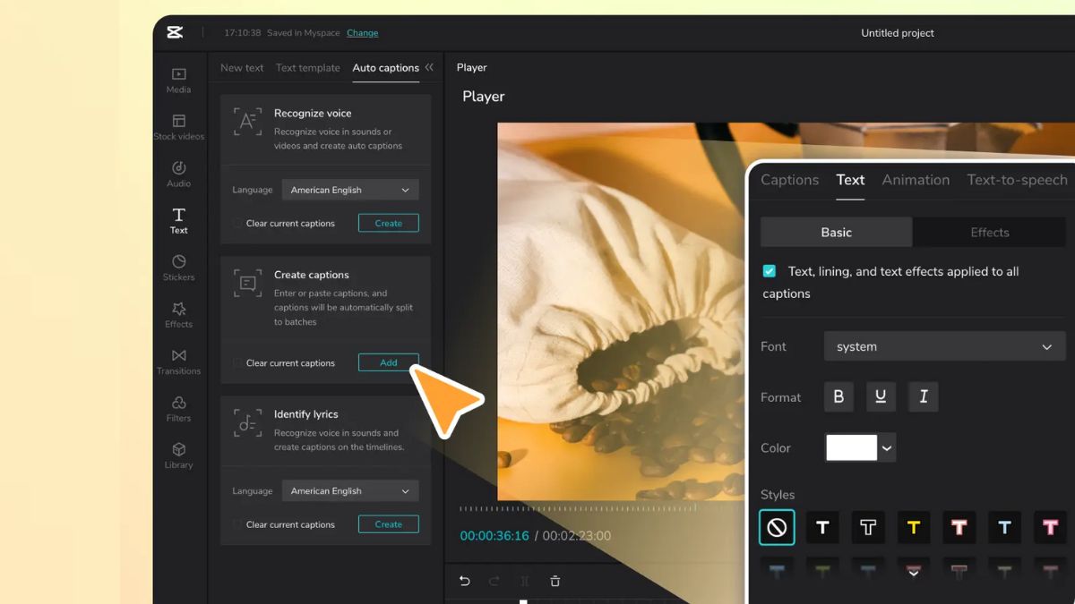 Cách tạo phụ đề tự động trên CapCut PC