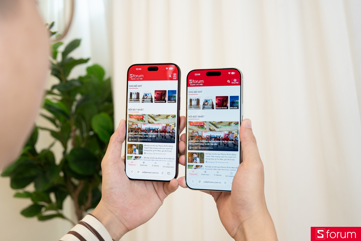 Đặt iPhone 18 Pro Max cạnh iPhone 17 Pro Max về sạc