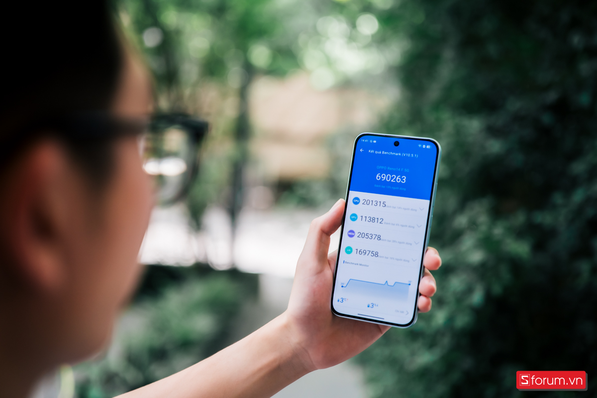 So sánh OPPO Reno15 F vs Reno14 F về điểm Antutu