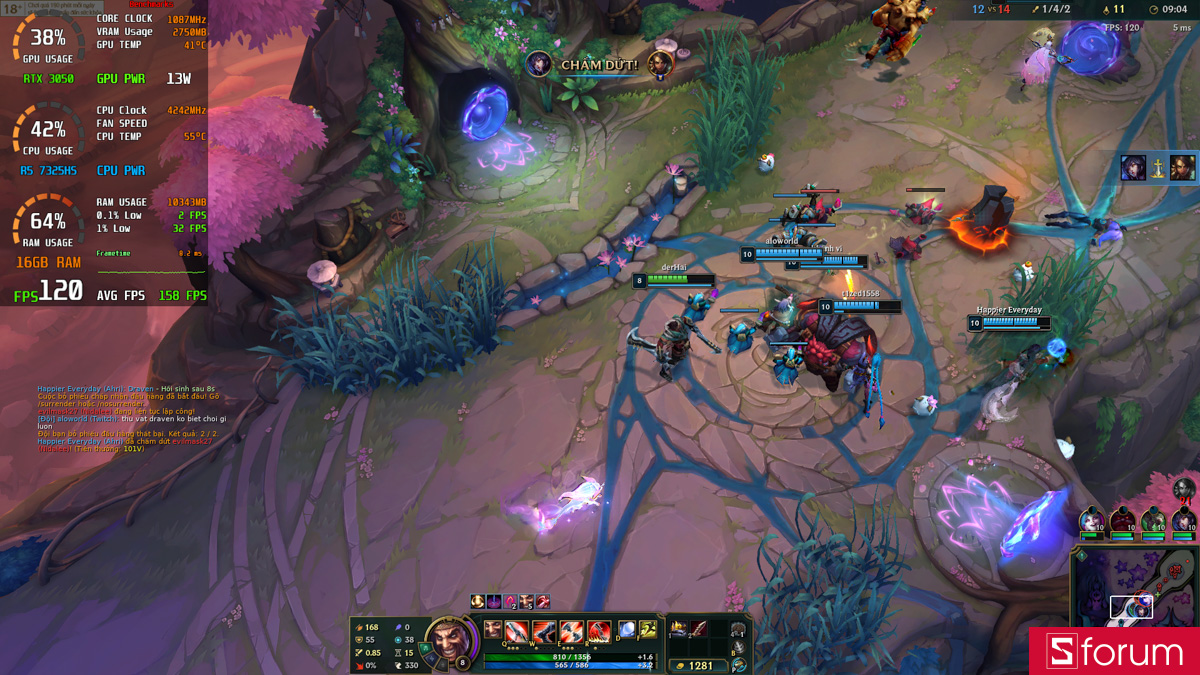 Trải nghiệm chơi game LOL