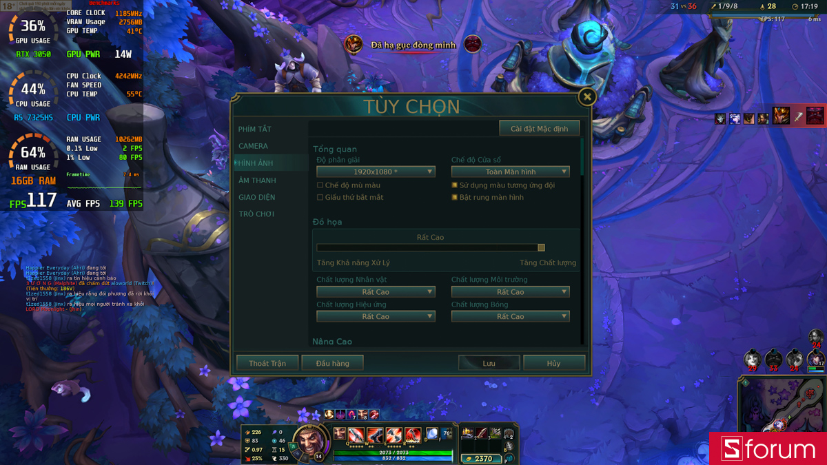 Trải nghiệm chơi game LOL