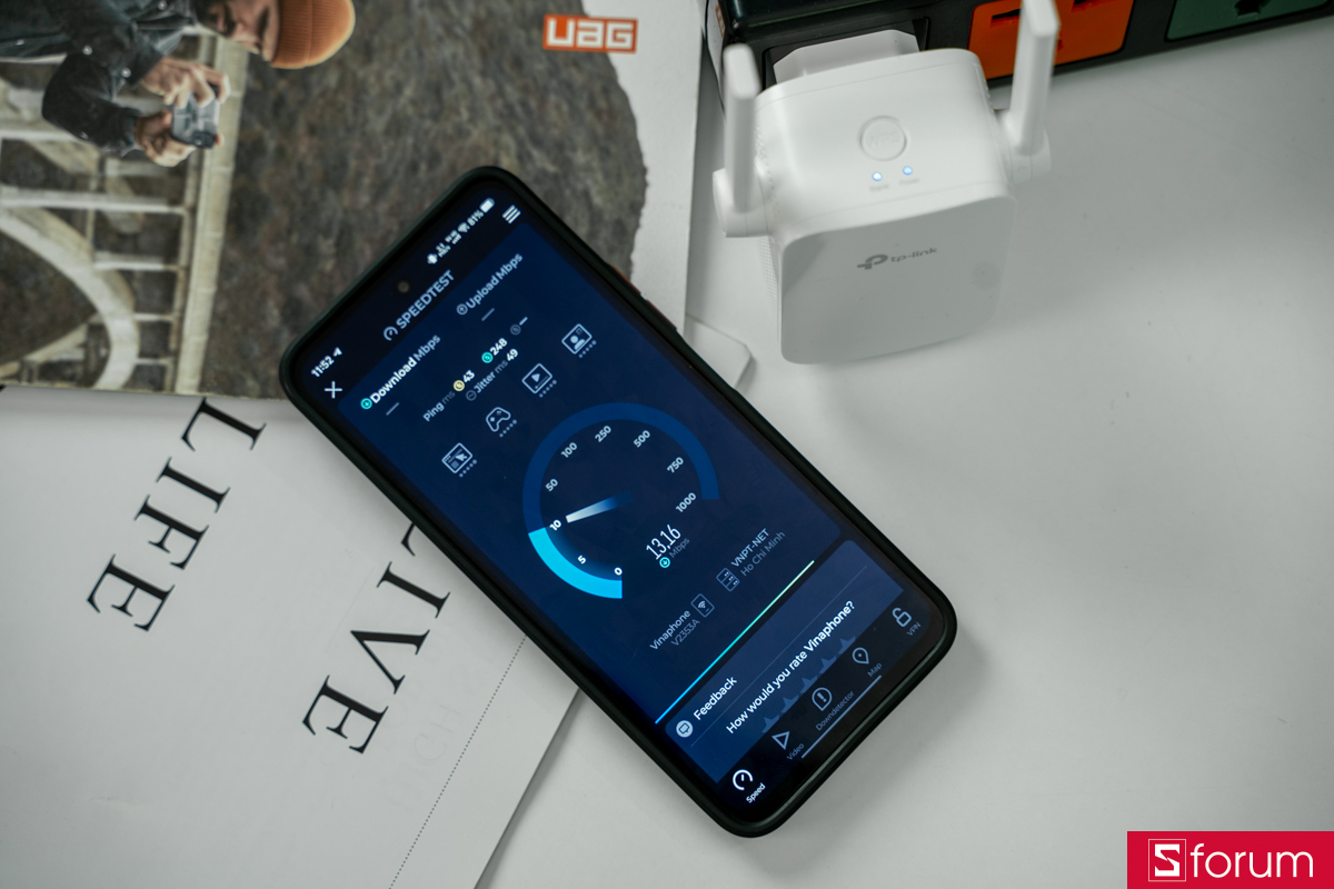 Speedtest ghi nhận khá thấp