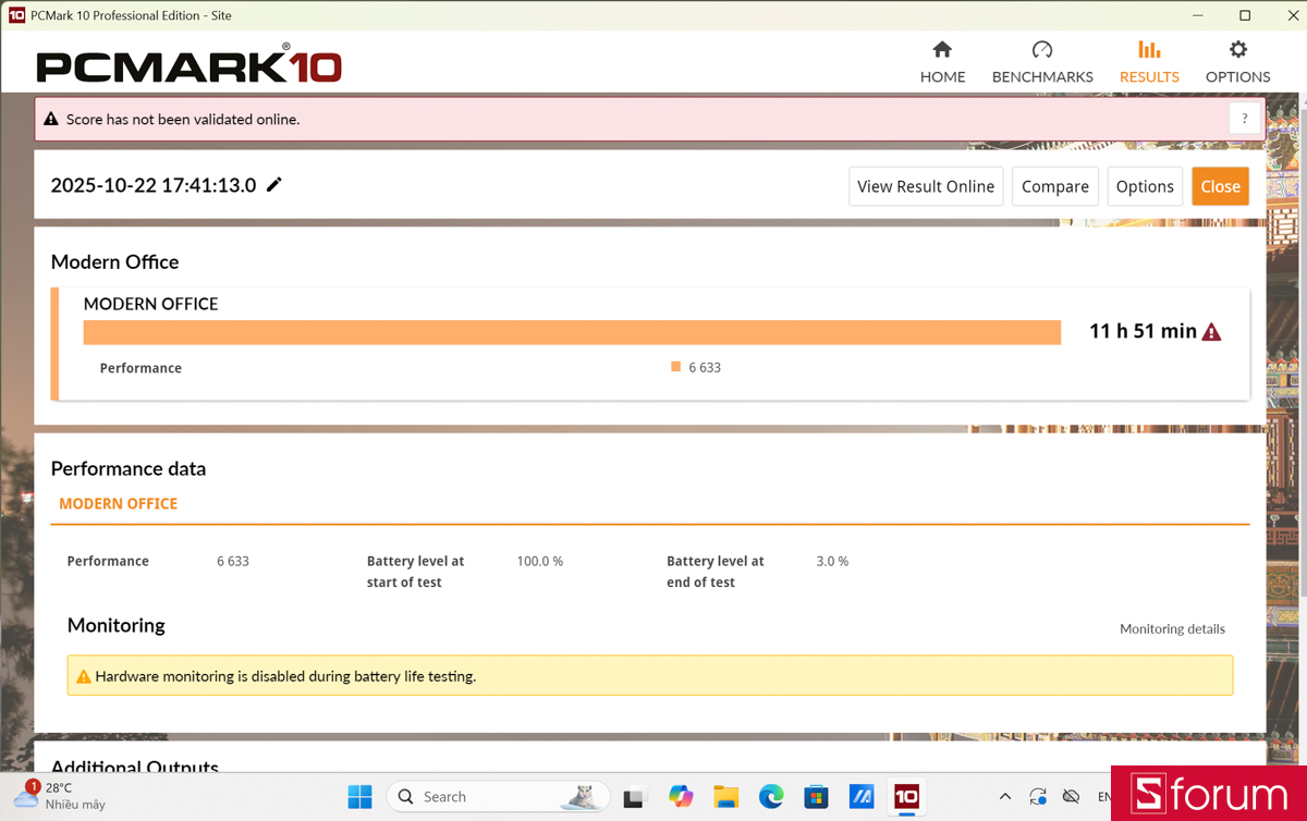 Máy được trang bị viên pin 4 cell dung lượng 70Wh