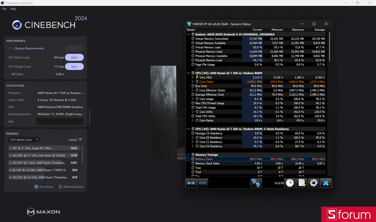 Đánh giá cấu hình và hiệu năng Asus Zenbook S 16 UM5606KA