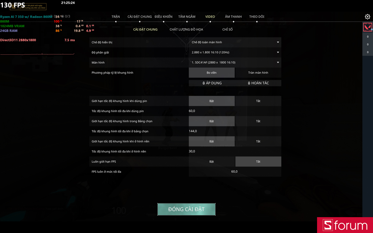 Đánh giá hiệu năng chơi game