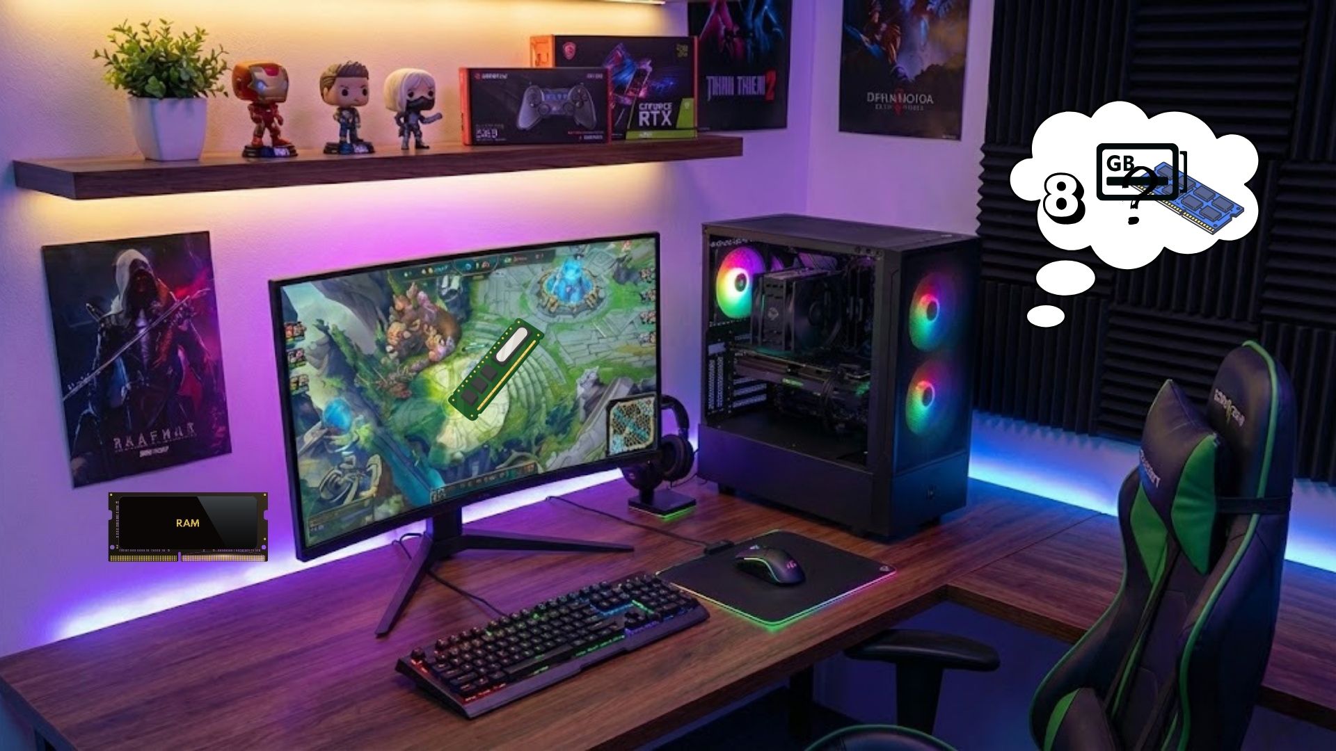 Build PC gaming năm 2026: RAM 8GB còn dùng được không, hay 16GB đã là bắt buộc?