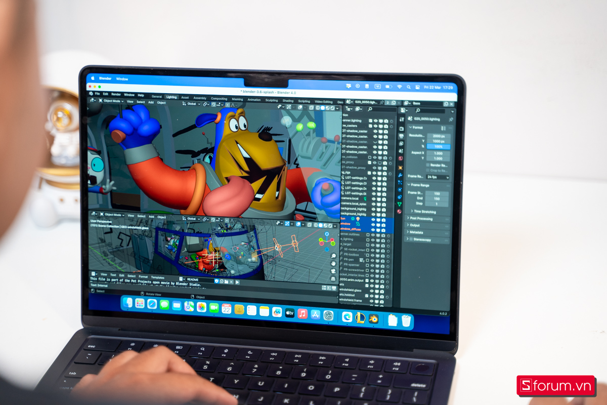 MacBook Air M2 vẫn giữ được sự mượt mà khi làm việc đa nhiệm trong thời gian dài