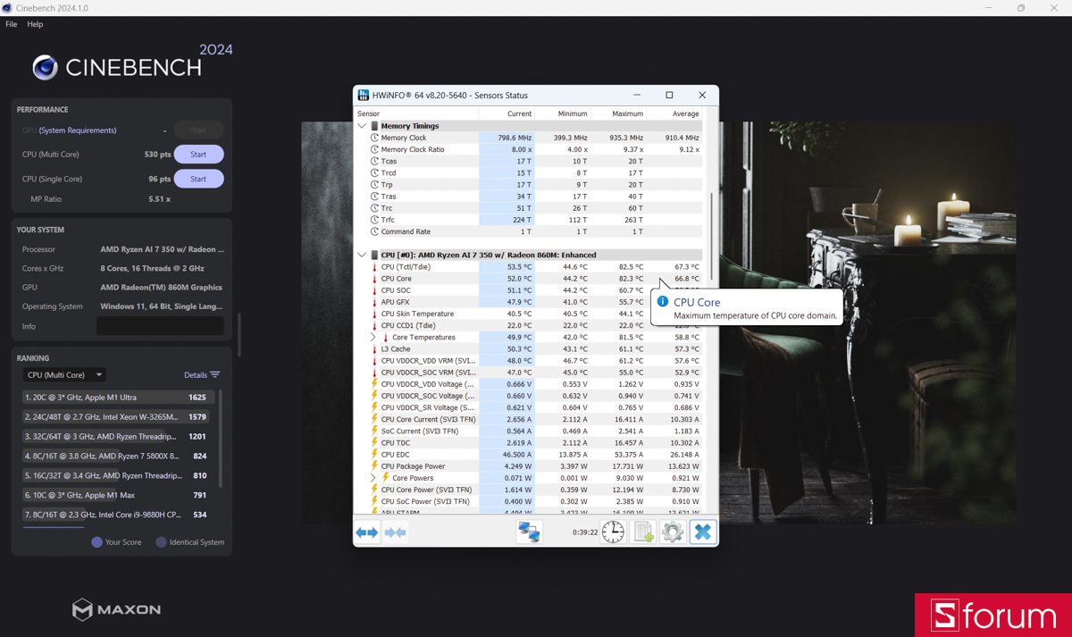 CPU lên hơn 80 độ C nhưng không có hiện tượng tụt xung mạnh
