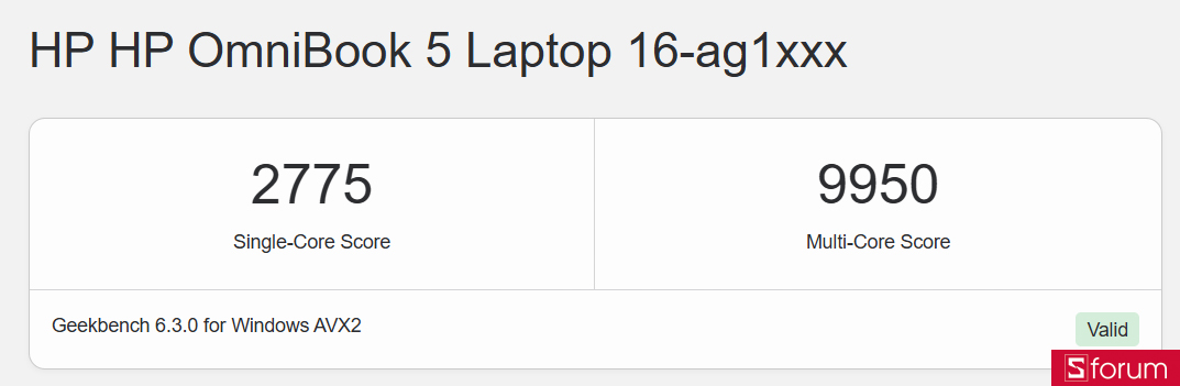 Điểm đa nhân 9.950 giải thích vì sao OmniBook 5 xử lý đa nhiệm rất ổn