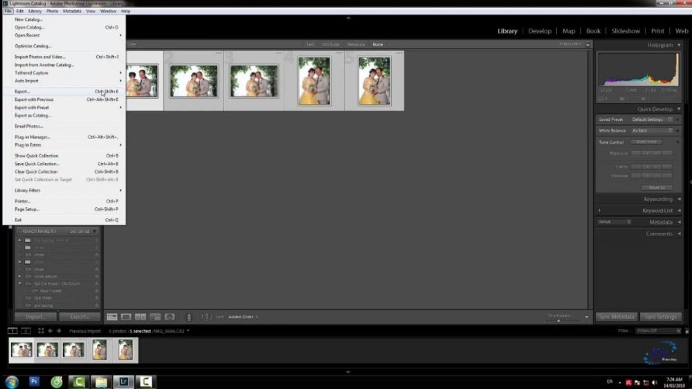 Cách chuyển file ảnh RAW bằng Lightroom bước 2
