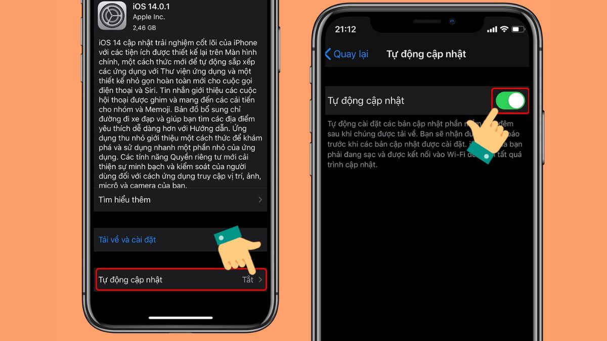 Cách cập nhật iOS trên iPhone tự động bước 2