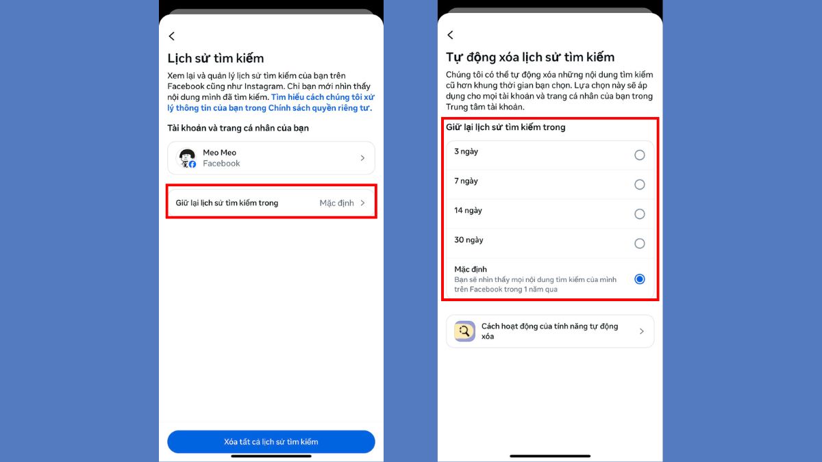 Cách xóa lịch sử tìm kiếm Facebook tự động bước 3