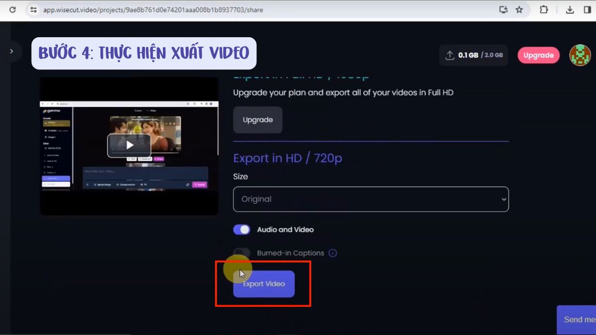 Cách sử dụng Wisecut video chỉnh sửa video AI bước 4