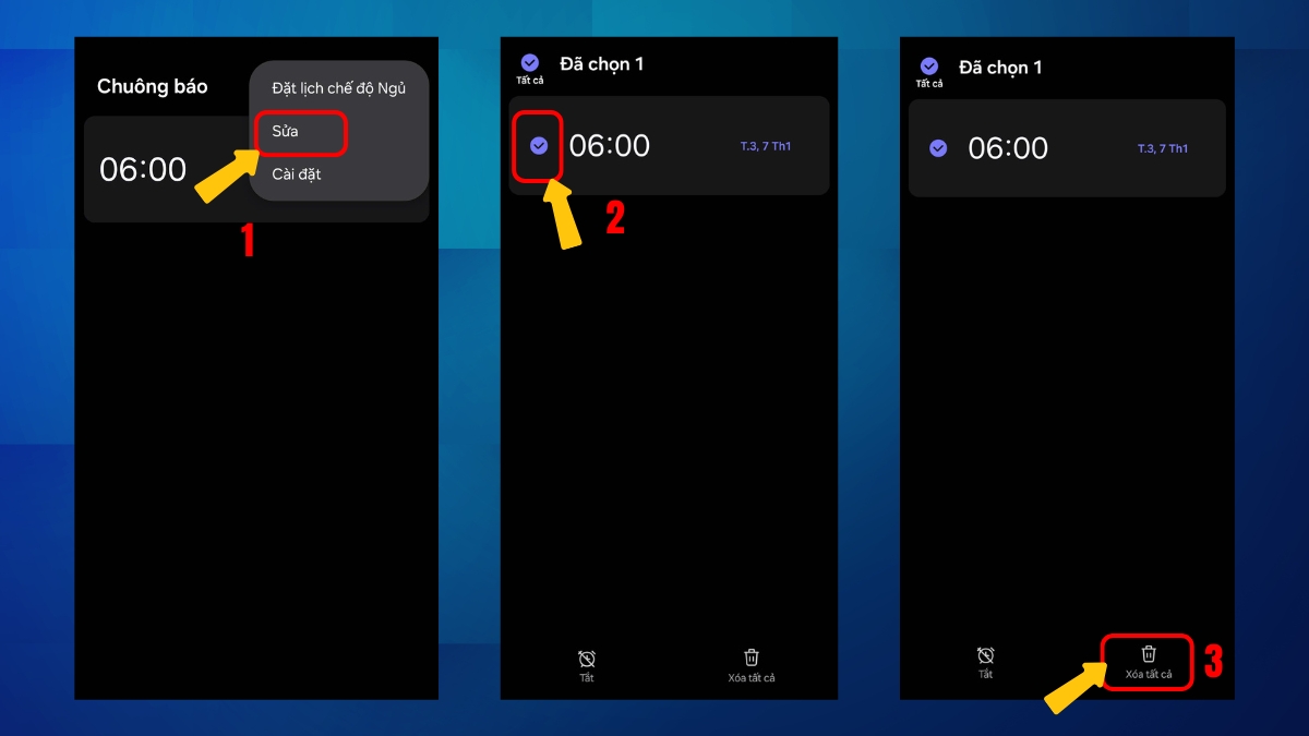 Cách cài đặt báo thức trên điện thoại Samsung