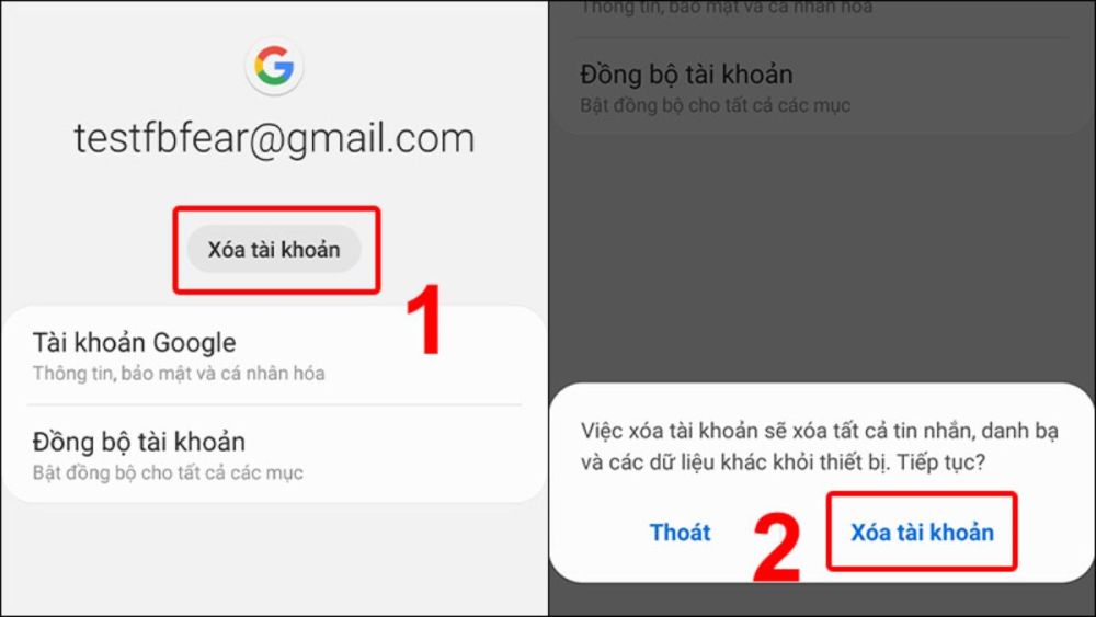 Cách đăng xuất tài khoản Google trên Android bước 3