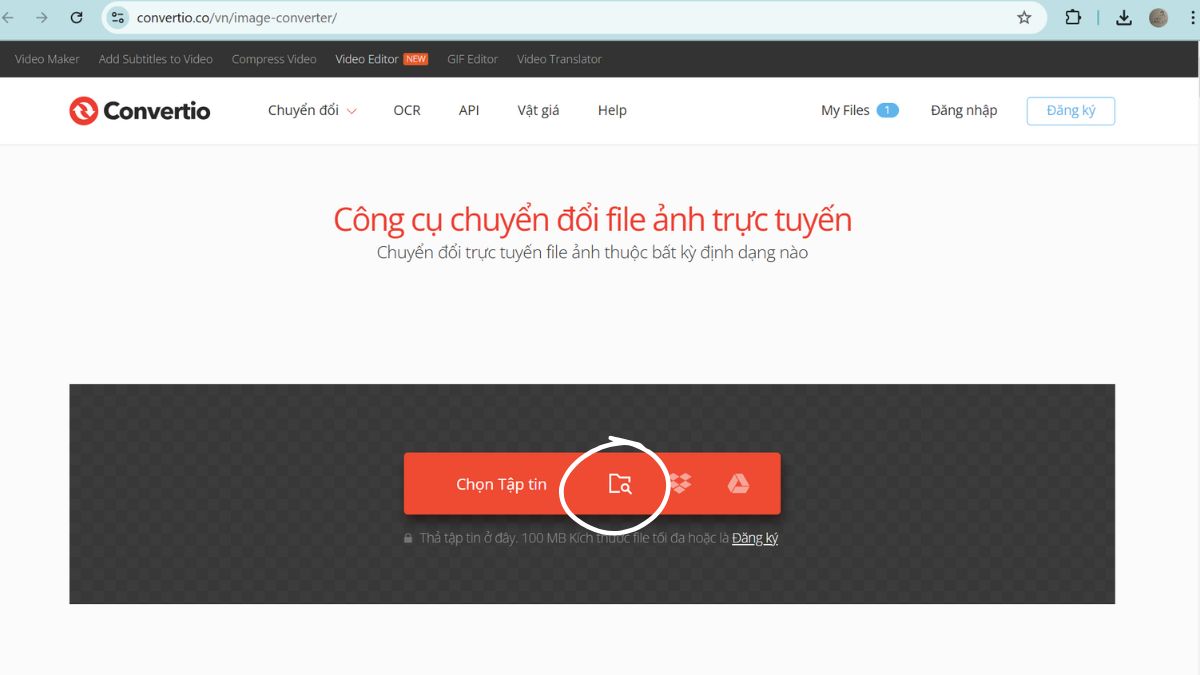 Cách đổi đuôi ảnh bằng các phần mềm trực tuyến bước 1
