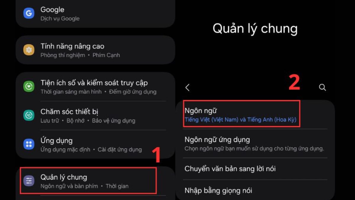 Hướng dẫn thêm ngôn ngữ mới vào bàn phím trên Samsung bước 1