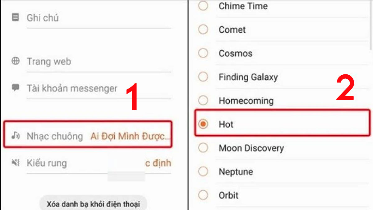 Cách cài đặt nhạc chuông riêng cho một danh bạ trên Samsung bước 3