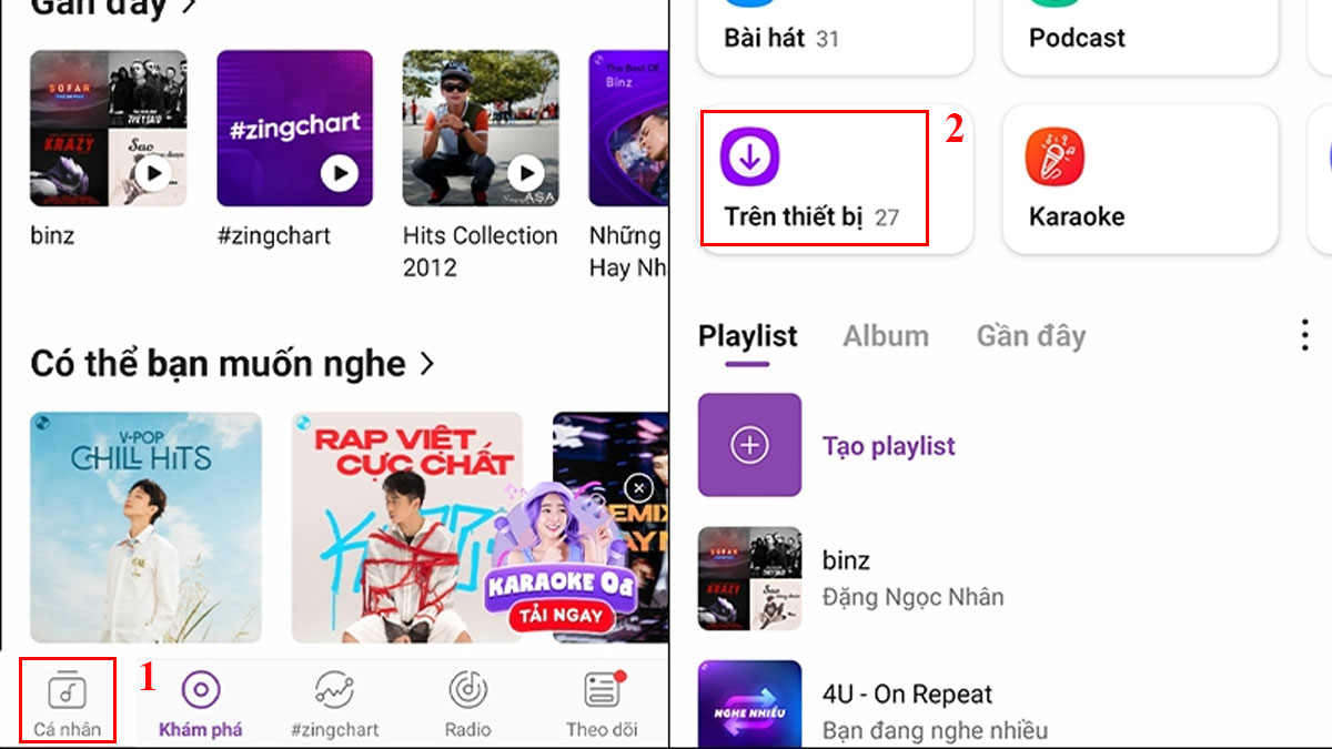 Cách cài nhạc chuông cho Samsung bằng Zing MP3 bước 1