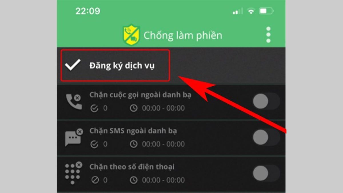 Dùng ứng dụng Chống làm phiền của Viettel để chặn cuộc gọi bước 3