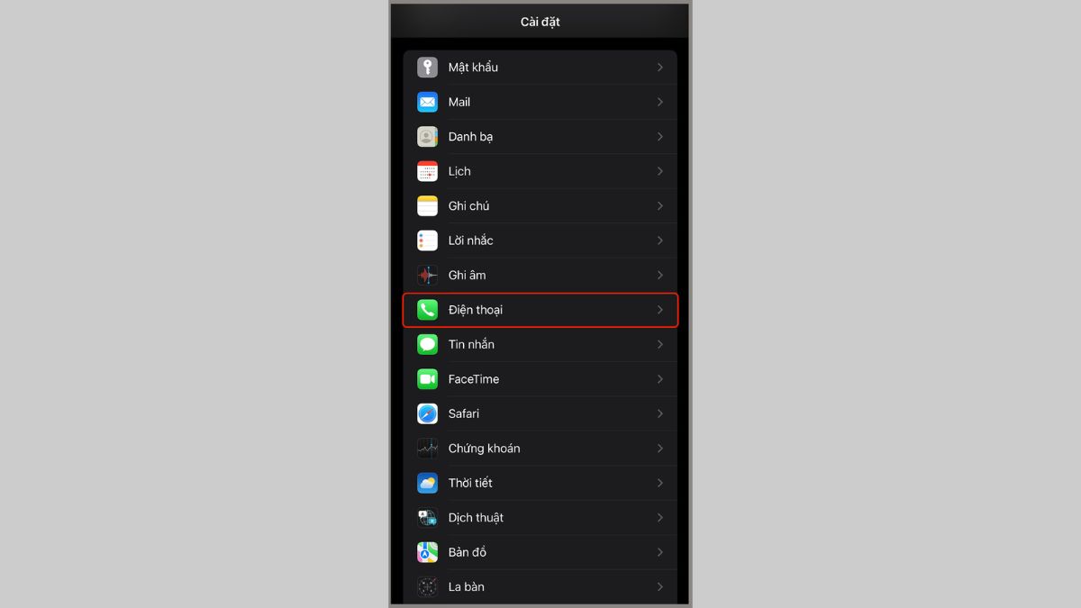 Cách bỏ chặn số máy lạ trên iPhone bước 2