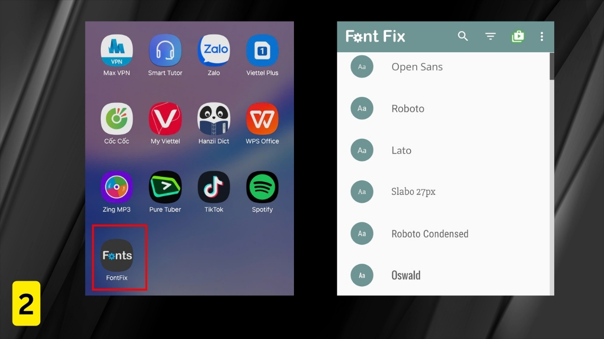 cách điều chỉnh phông chữ trên điện thoại bằng FontFix bước 2