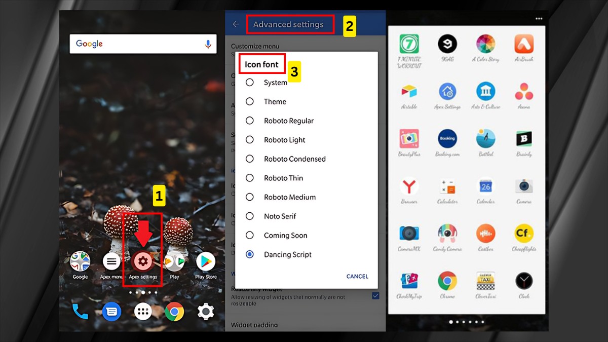 Cách chỉnh phông chữ trên Android với Apex Launcher
